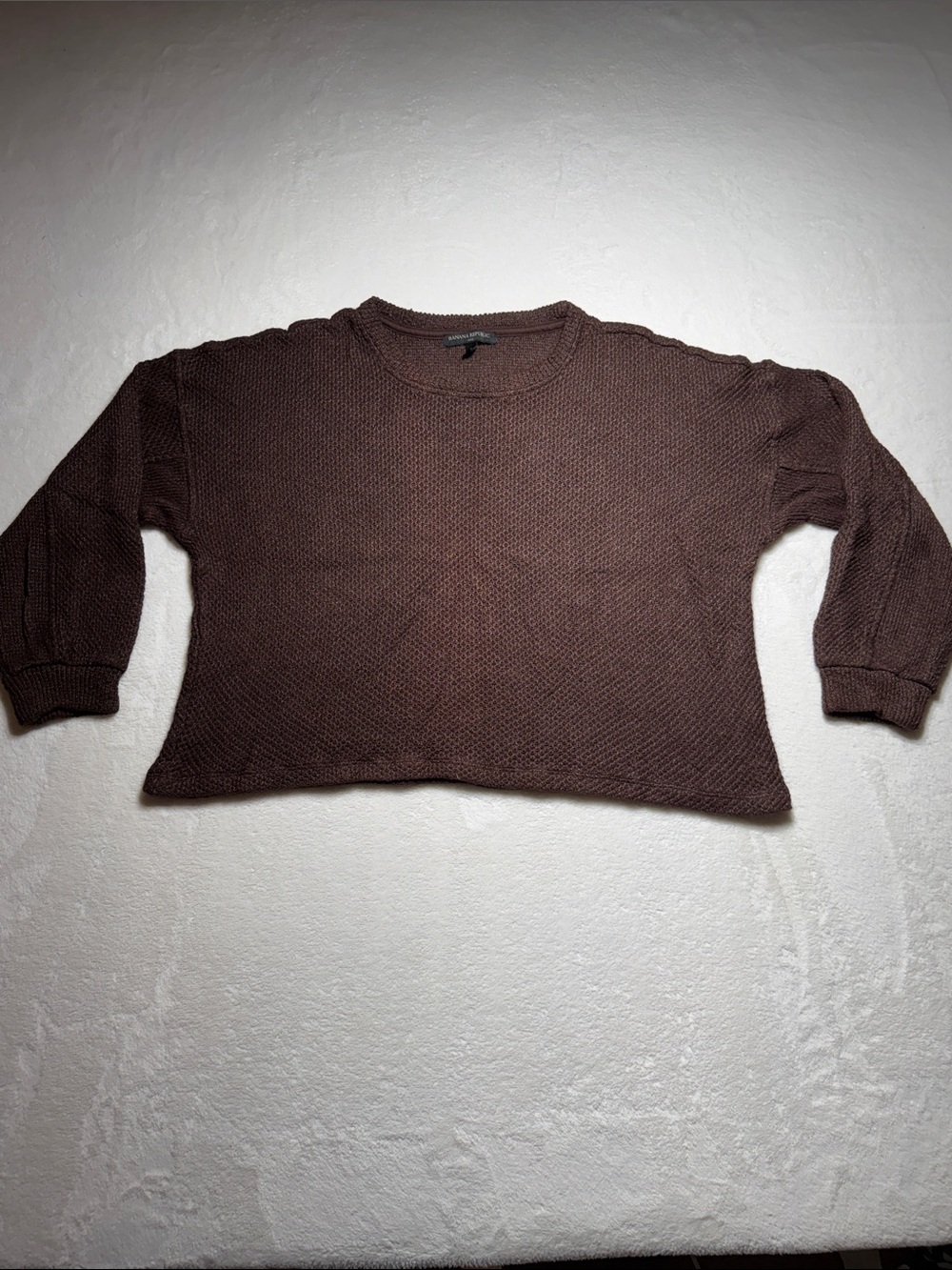 Banana Republic Chocolate Brown Cropped Crewneck Sweater